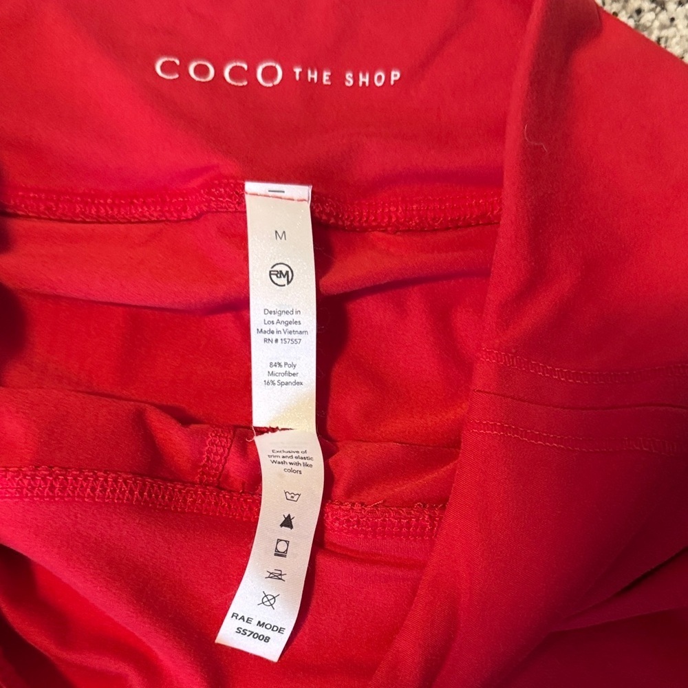 Red Athletic Skort with Comfortable Stretch Waistband - Picture 2 of 6